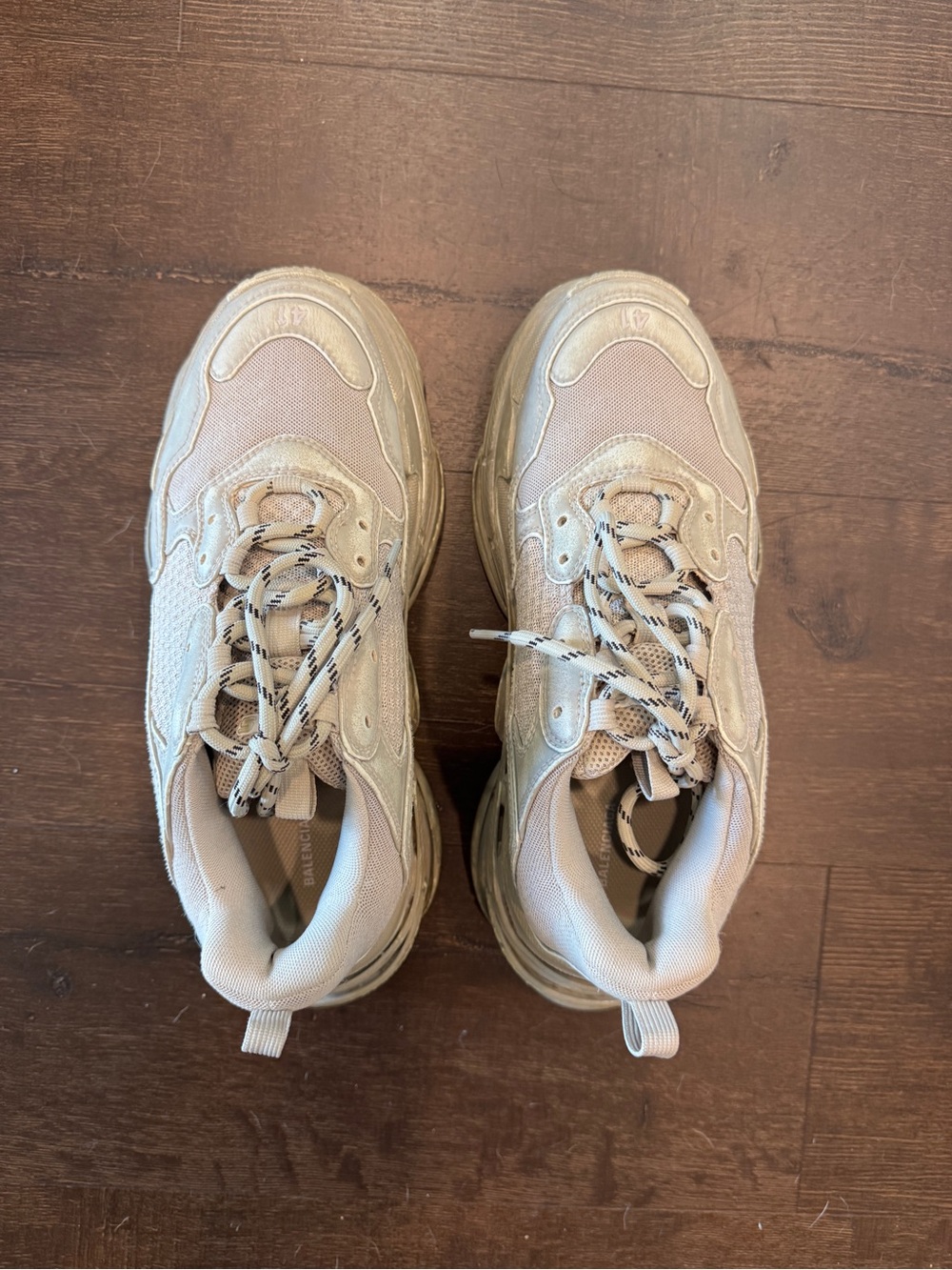 Balenciaga Triple S Low Top Sneakers in Light Beige View 5